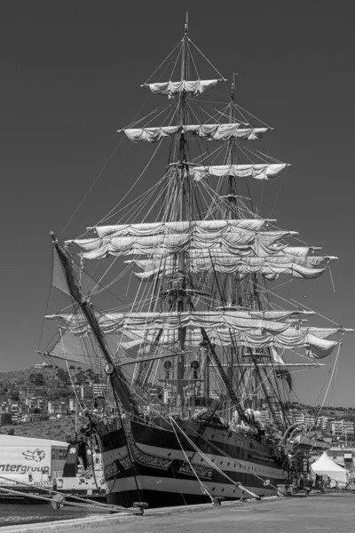 Amerigo Vespucci Haditengerészet Vitorlás Hajója Amelyet Kiképzőhajóként Építettek Haditengerészeti Akadémia — Stock Fotó