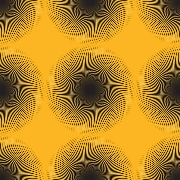 Résumé Fond Sans Couture Rayé Spirale Noire Jaune Illustration Vectorielle — Image vectorielle