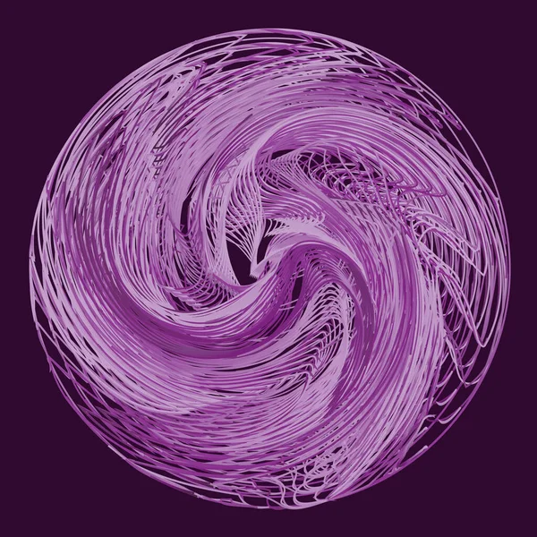 Sphère Décorative Abstrait Spirale Ronde Élément Design Rayé Illustration Vectorielle — Image vectorielle