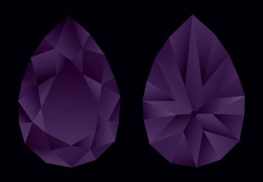 Siyah arka planda izole Violet Parlak Elmas oyunu