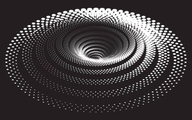 Tünel ya da solucan deliği. Dijital telgraf tüneli. 3 boyutlu tasarım elementi. Arkaplan soyut vektör resmi