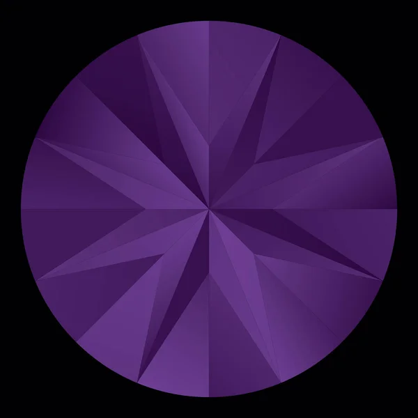 Violet Brilliant Diamond Παιχνίδι Απομονώνονται Μαύρο Φόντο — Διανυσματικό Αρχείο