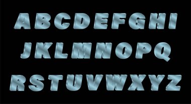 Dekoratif vektör hacim antika yazı tipi, yazı tipi, kulaklık. Vektör illüstrasyonu