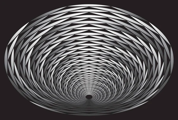 トンネルやワームホール デジタルワイヤーフレームトンネル 3Dトンネルグリッド 背景抽象ベクトル画像 — ストックベクタ