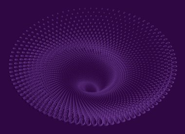 Tünel ya da solucan deliği. Dijital telgraf tüneli. Üç boyutlu tünel ızgarası. Arkaplan soyut vektör resmi