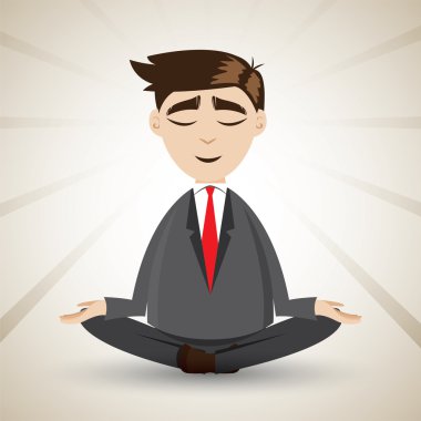 karikatür işadamı ile meditasyon rahatlatıcı