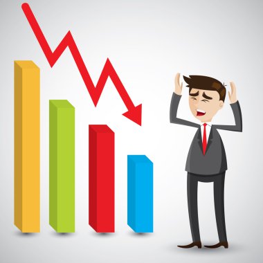 karikatür işadamı fail ile grafik Güz