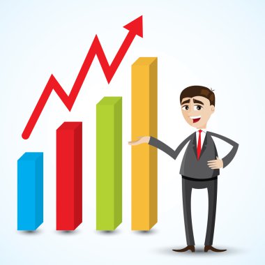 grafik büyüyen ile karikatür işadamı