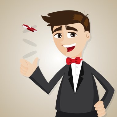 karikatür işadamı casino çip ile