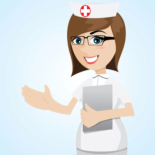 Cartoon nurse portrait — Stock Vector