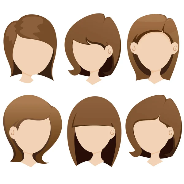 Kollektion weiblicher Frisuren — Stockvektor