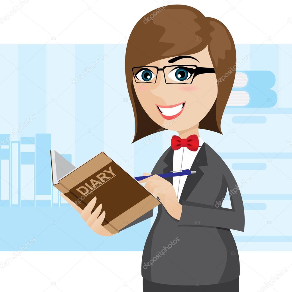 pic Diary Writing Cartoon Images https depositphotos com 47520045 stock illustration cartoon businesswoman writing diary html