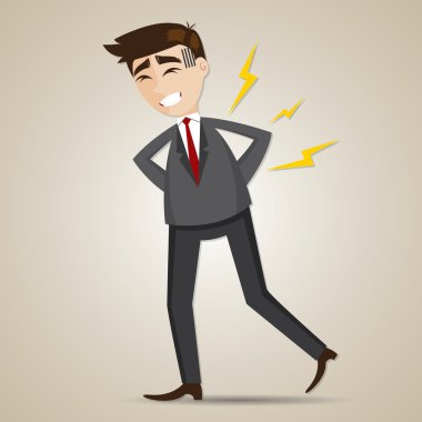 karikatür işadamı var sırt ağrısı