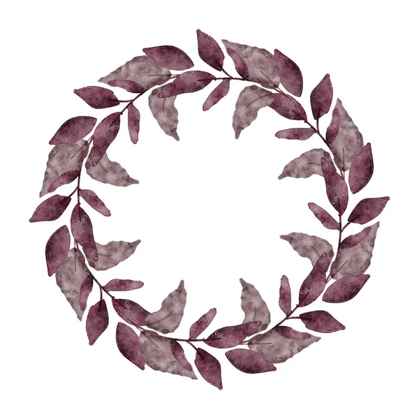 Blomsterkrans Cirkel Gräns Akvarell Färg — Stock vektor