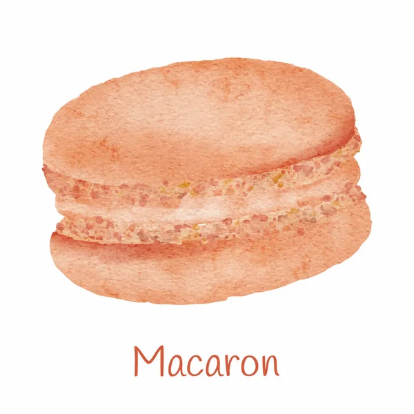 Watercolor Sweet Dessert Macaron Illustration — стоковый вектор