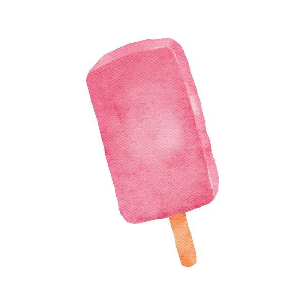 Watercolor Summer Ice Cream Illustration — Vettoriale Stock