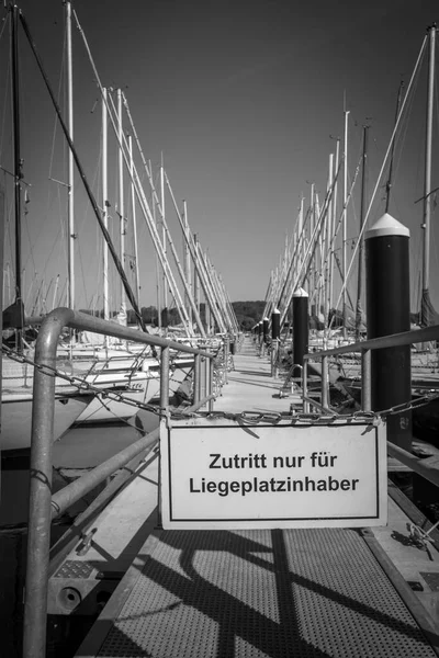 Sign Jetty Says Access Only Berth Holders — Stock Photo, Image