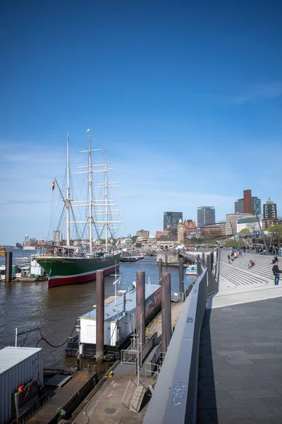 Hamnen Hamburg Det Vackraste Vädret — Stockfoto