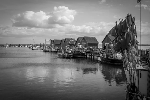 Der Hafen Der Weißen Wiek Boltenhagen Der Ostsee Schwarz Weiß — Stockfoto