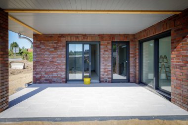 a white terrace was built on a house