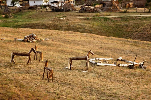 Houten paarden — Stockfoto