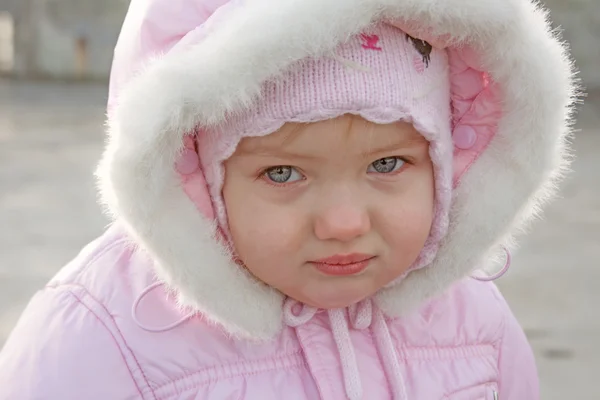 Little girl portrait close up outdoor — Stock Photo, Image