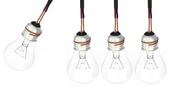 4 つの電球 — ストック写真