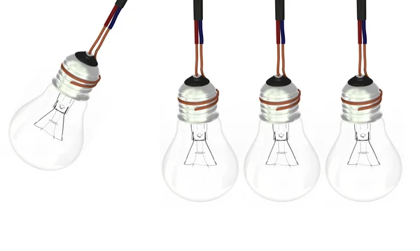 Four light bulbs Stock Image