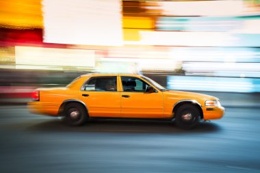 new York'ta saat Meydanı'nda taksi