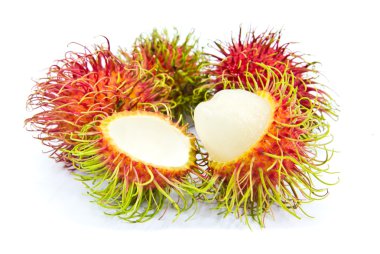 Peel kapağı dışarı ve rambutans içinde