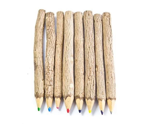 Colored pencils on white background — Stock Photo, Image
