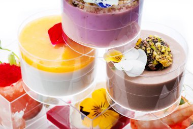 Bright snacks for a banquet table on a white isolated background. Catering. 