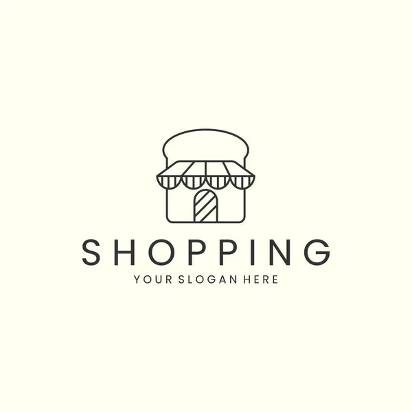 Tienda Con Diseño Plantilla Icono Logotipo Estilo Lineal Tienda Comercio — Vector de stock