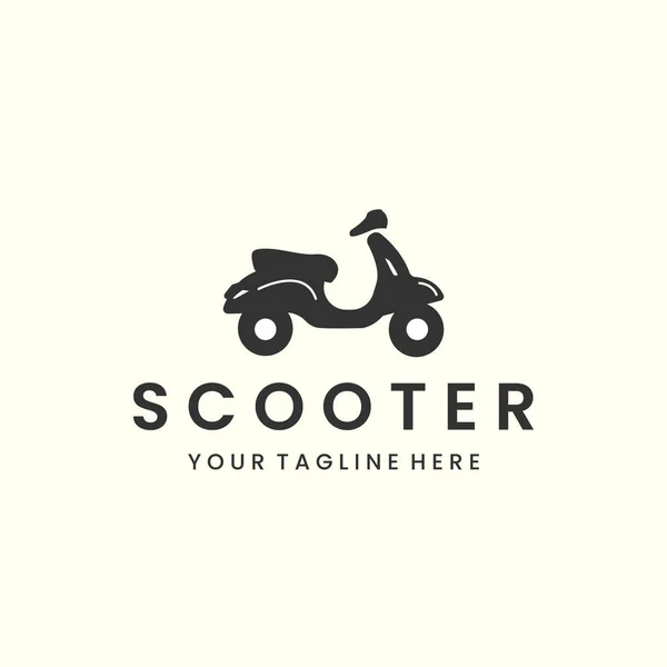 Scooter Lado Con Diseño Plantilla Icono Logotipo Estilo Vintage Motocicleta — Vector de stock
