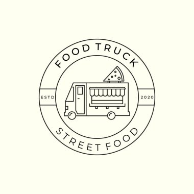 street food linear and emblem style logo vector icon design template illustration