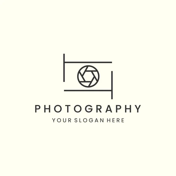 Minimalist Photography Line Art Style Logo Vector Icon Design Camera — Wektor stockowy