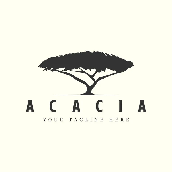 Vintage Acacia Tree Mit Logo Vektor Illustration Icon Template Design — Stockvektor