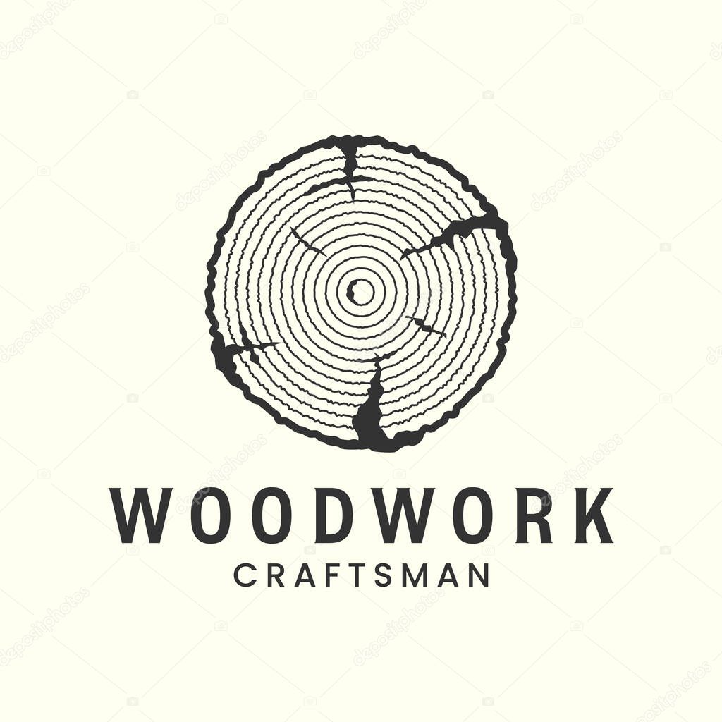 Woodwork vintage logo vector template illustration design. furniture or carpentry logo concept