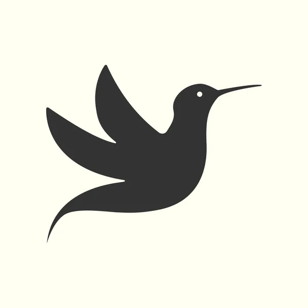 Fliegende Silhouette Kolibri Vektor Symbol Illustration Logo Design — Stockvektor