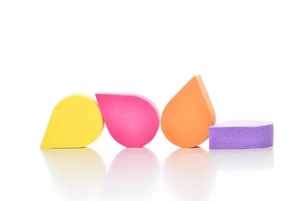 Colorful Cosmetic Makeup Applicator Sponge Set Isolated White Background — Stock Photo, Image