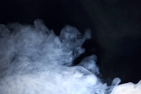 Humo Blanco Abstracto Mueve Sobre Fondo Negro Hermoso Remolino Humo — Foto de Stock