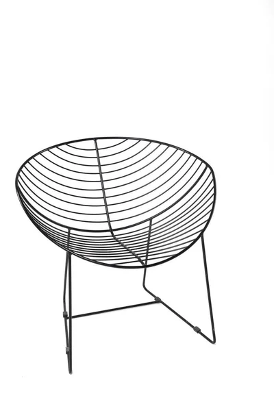 Cadeira Ferro Estilo Designer Fundo Branco Isolado — Fotografia de Stock