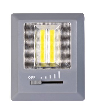 LED projektör ışığı beyaza izole edildi. Açık havada su geçirmez LED projektör Beyaz Arkaplanda izole.