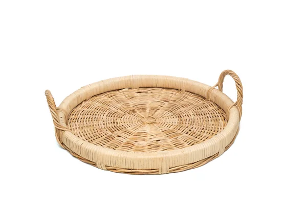 Rattan Basket Handles Isolated White Background High Quality Photo — Stock Photo, Image
