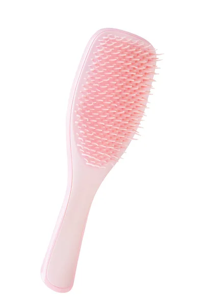 Pink Hairbrush Isolated White Background Pink Hair Brush Cut Out — Photo