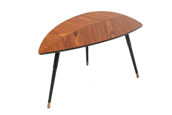 Brown Coffee Table Irregular Triangular Shape Isolated White Background High — Fotografia de Stock