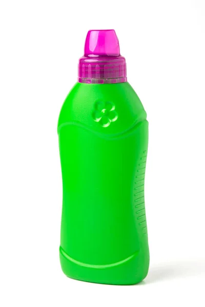 Bouteille Plastique Vert Détergent Isolé Sur Fond Blanc Objet Avec — Photo