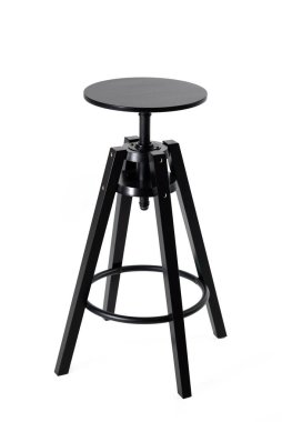 black bar stool on a white background. round chair. High quality photo