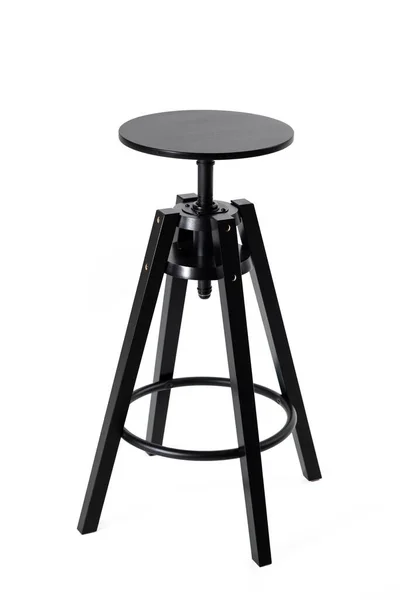 Black Bar Stool White Background Chair High Quality Photo — Fotografia de Stock