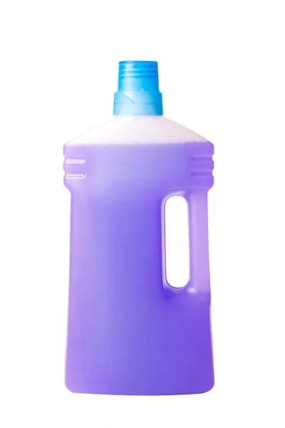 Purple Plastic Bottle Detergent Fabric Softener Isolated White Background Front — Photo